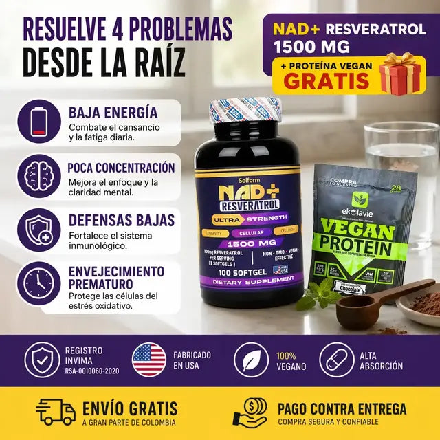 Nad Resveratrol Americano + Proteina vegan