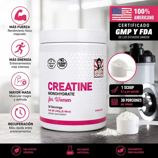 Creatina Monohidratada Pro Old School For Women 🇺🇸💪